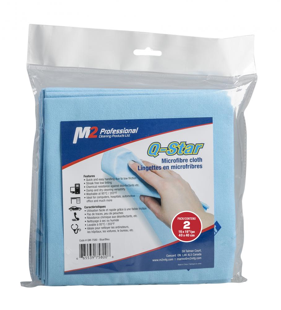 Q-Star Microfiber Cloth-Blue-2/bag