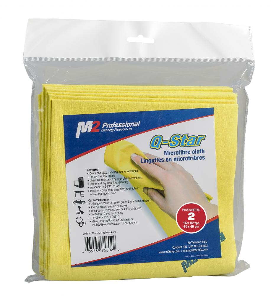 Q-Star Microfiber Cloth-Yellow-2/bag