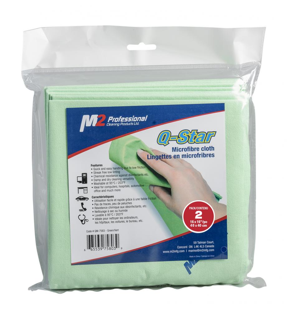 Q-Star Microfiber Cloth-Green-2/bag