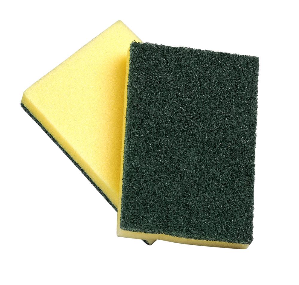 Foam Sponge with Scouring Pad-4”x 6”x 1”-Case Pk/5x10