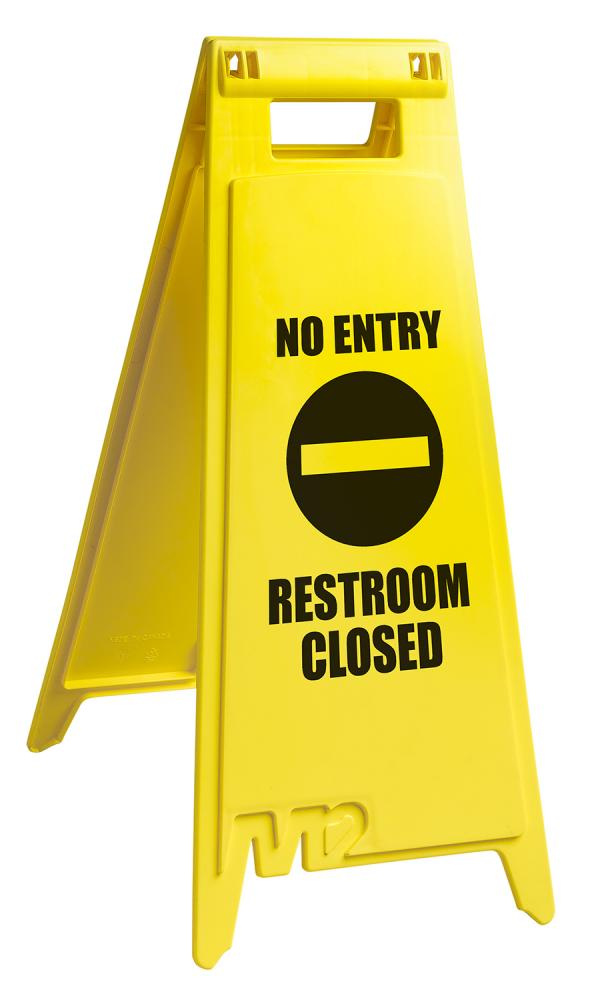 Floor Sign “No Entry Restroom Closed” – English