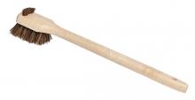 M2 BBQ-W2201 - 20" Long Handle Wood Pot Brush w Natural Scraper-Bassine Fibre