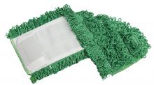 M2 EFM-FM5100-GN - Flat Mop Looped MicroLoop fiber refill 40cm/16" Green w/Tabs N/Pockets