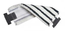 M2 EFM-FMT64516-T - Flat Mop MicroStrip MicroFiber Pad 40cm/16" white/w stripe With T/Tabs