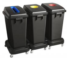 M2 TR6031-BK - T-Rex Waste Bin combo BLACK                                  1 Paper Lid Blue