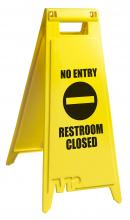 M2 WF-7008 - Floor Sign “No Entry Restroom Closed” – English
