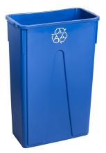 M2 WM-PR2323-BL-RYC - Rectangular Slim Garbage Container 23 Gal Blue recycle