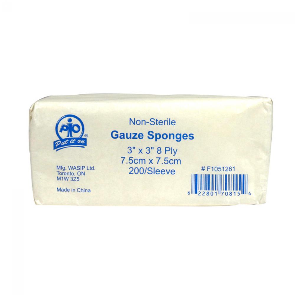Gauze Sponges, 7.5 x 7.5cm, 200/Bag