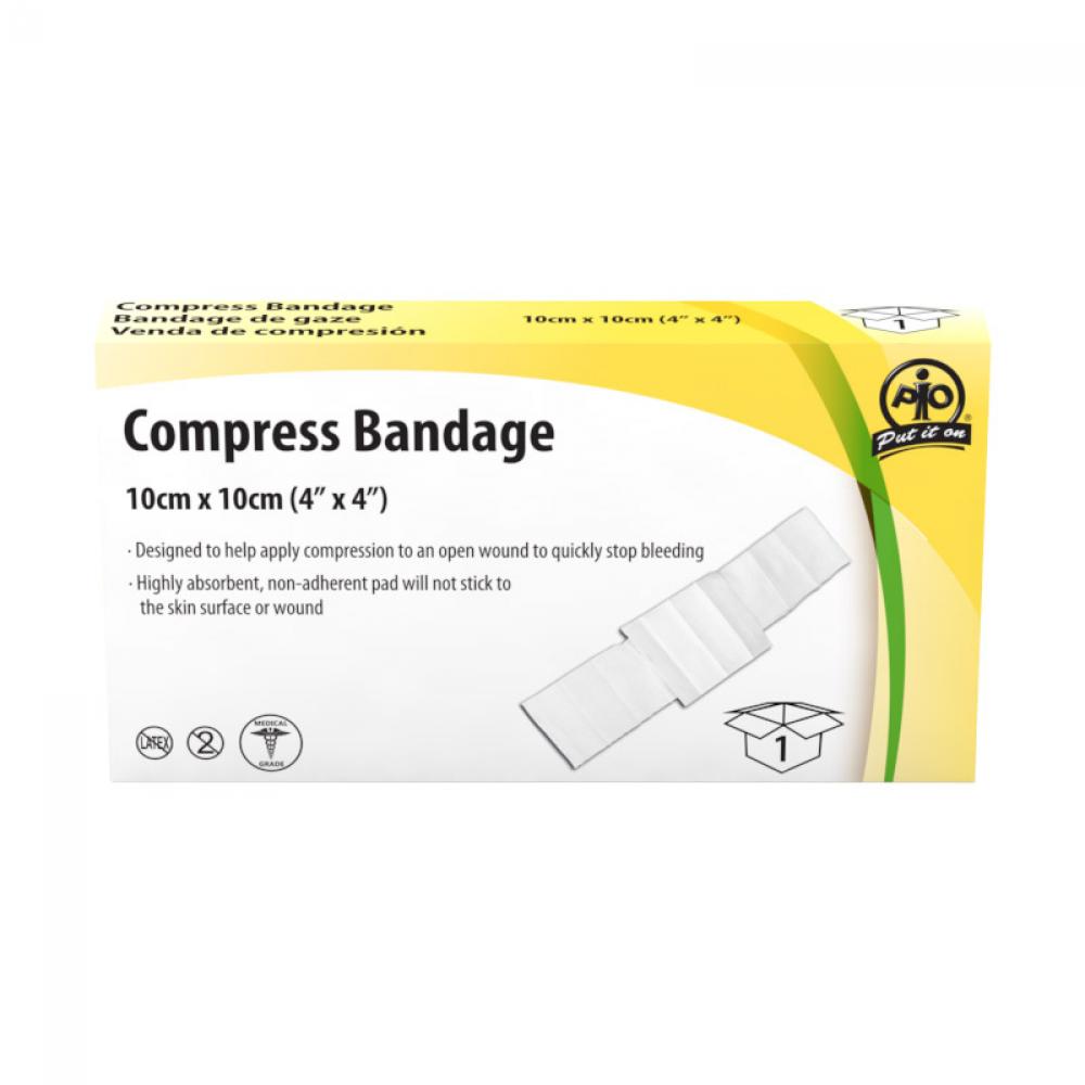 Compress Bandage, 10 x 10cm, 1/Box