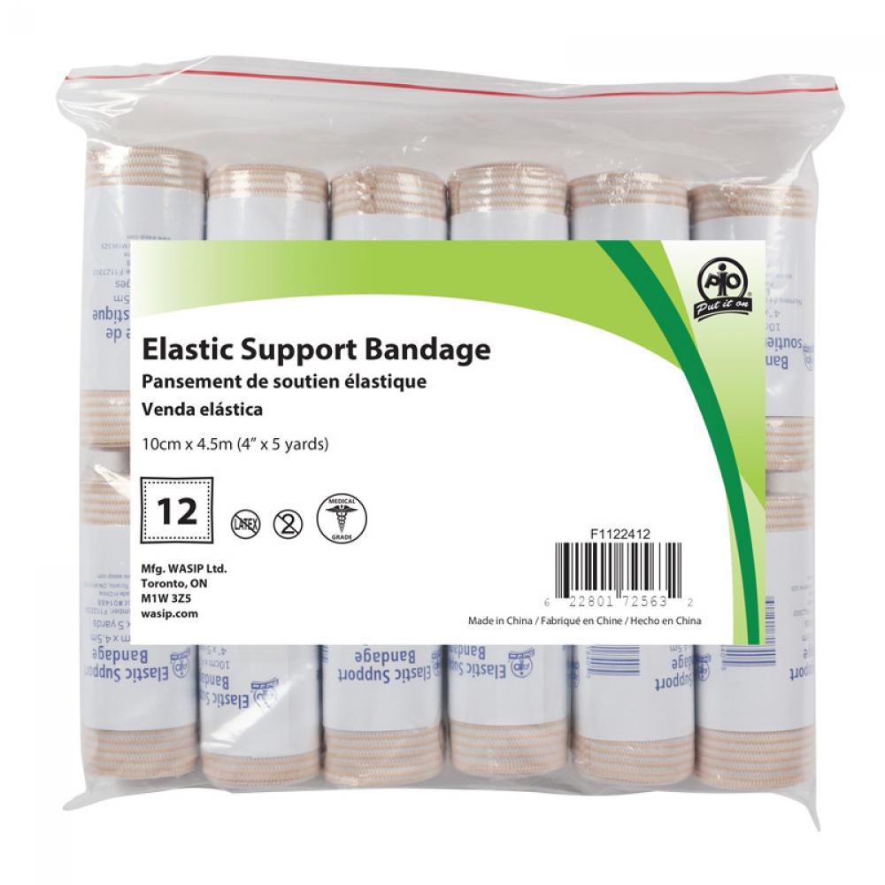 Elastic Support Bandage, 10cm x 4.5m, 12/Bag