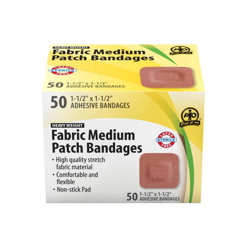 Fabric Patch Bandage, Medium, 3.75 x 3.75cm, 50/Box