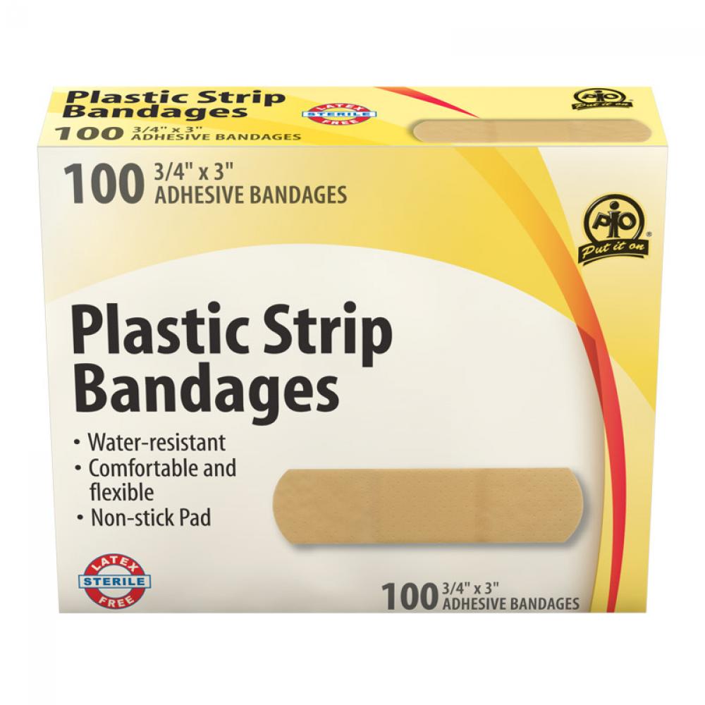 Plastic Strip Bandage, 7.5 x 2cm, 100/Box