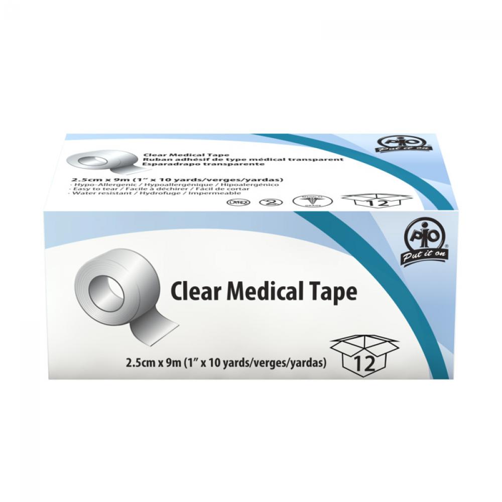 Clear Medical Tape, 2.5cm x 9m, 12 Rolls/Box