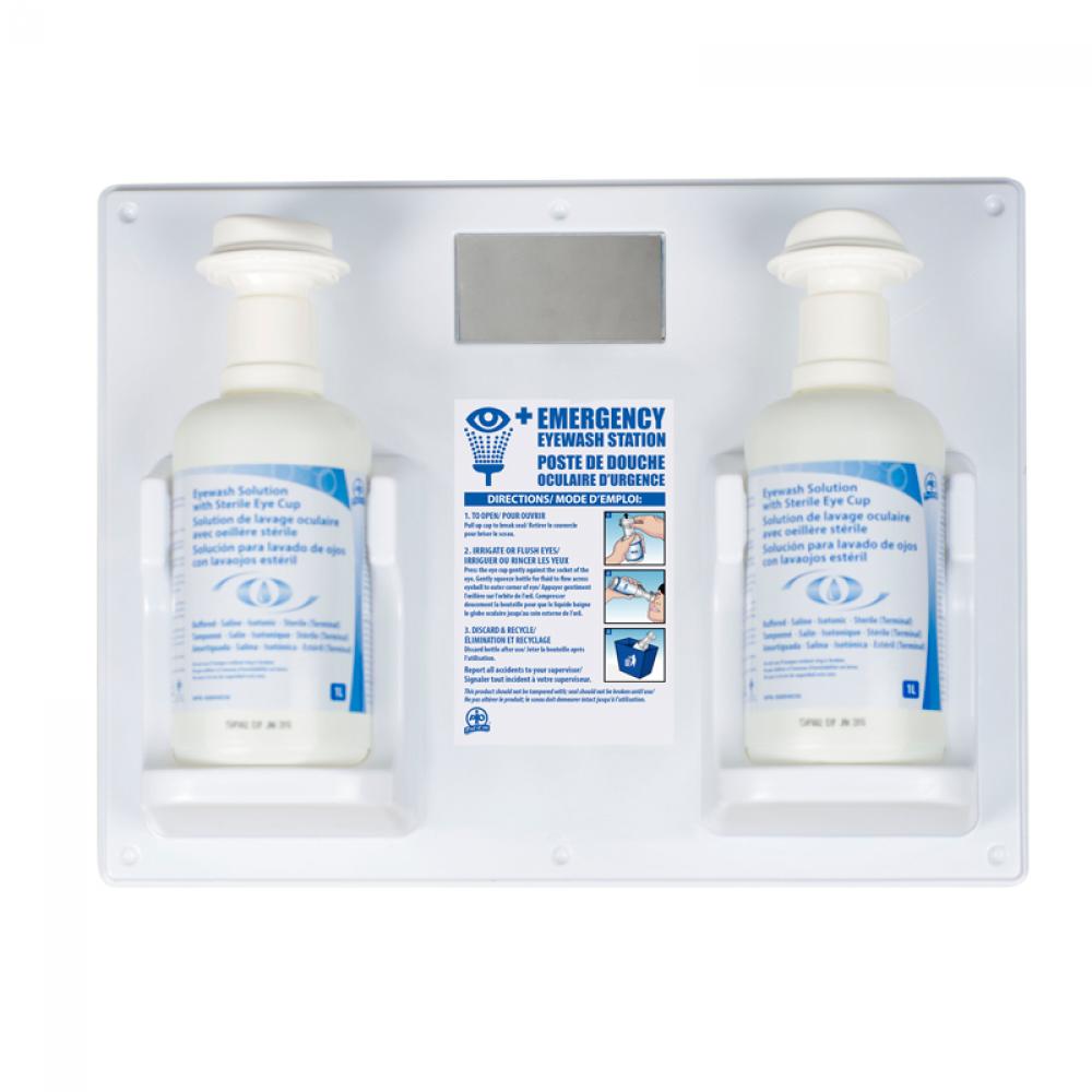 Eyewash Station, Dual Eyewash, Eye Cup & Mirror, 1L (Complete)