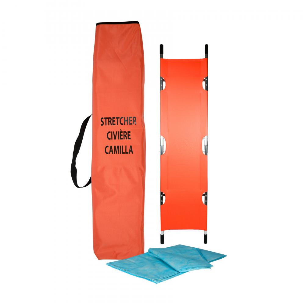 Stretcher Kit with Bag (Includes: Stretcher, Stretcher Bag & Two Disposable Blankets)