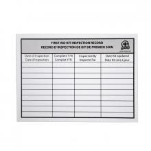 Wasip F0560525 - First Aid Inspection Card (12 Entry), 25/Pack