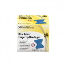 Wasip F1591750 - Blue Fabric Fingertip Bandage, 5 x 4.5cm, 50/Box