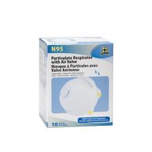 Wasip W795210 - N95 Particulate Mask with Air Valve, 10/Box