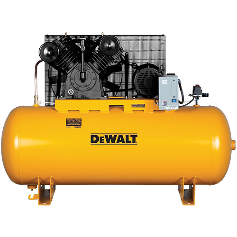 DEWALT 10 HP Three Phase 230V 120 Gallon Horizontal Two Stage with Baldor motor with mag starter