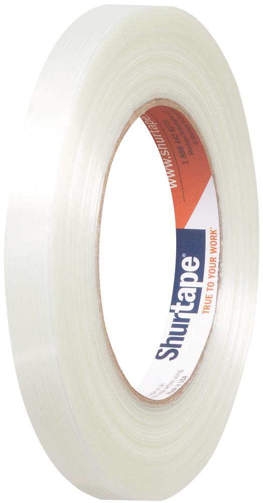 GS 490 Economy Grade Reinforced Strapping Tape - White - 4.5 mil - 9mm x 55m - 1