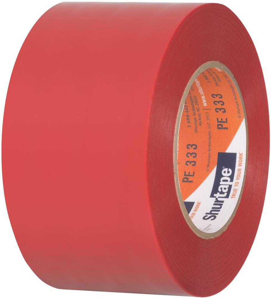 PE 333 Non-UV-Resistant Polyethylene Tape - Red - Serrated Edge - 72mm x 55m - 1