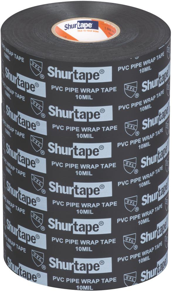 PW 100 Corrosion-Resistant PVC Pipe Wrap Tape - Black Printed - 10 mil - 6in x 3