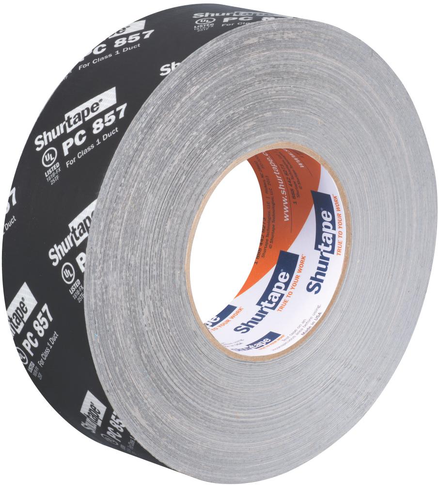 PC 857 UL 181B-FX Listed/Printed Cloth Duct Tape - Black Printed - 14 mil - 48mm