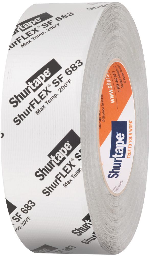 SF 683 ShurFLEX® Metalized Cloth Duct Tape - Silver Print - 10 mil - 48mm x 55m