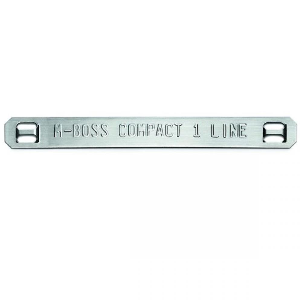 M-Boss Marker, 3.54&#34; Wide x 0.39&#34; High, Stainless Steel, Sil