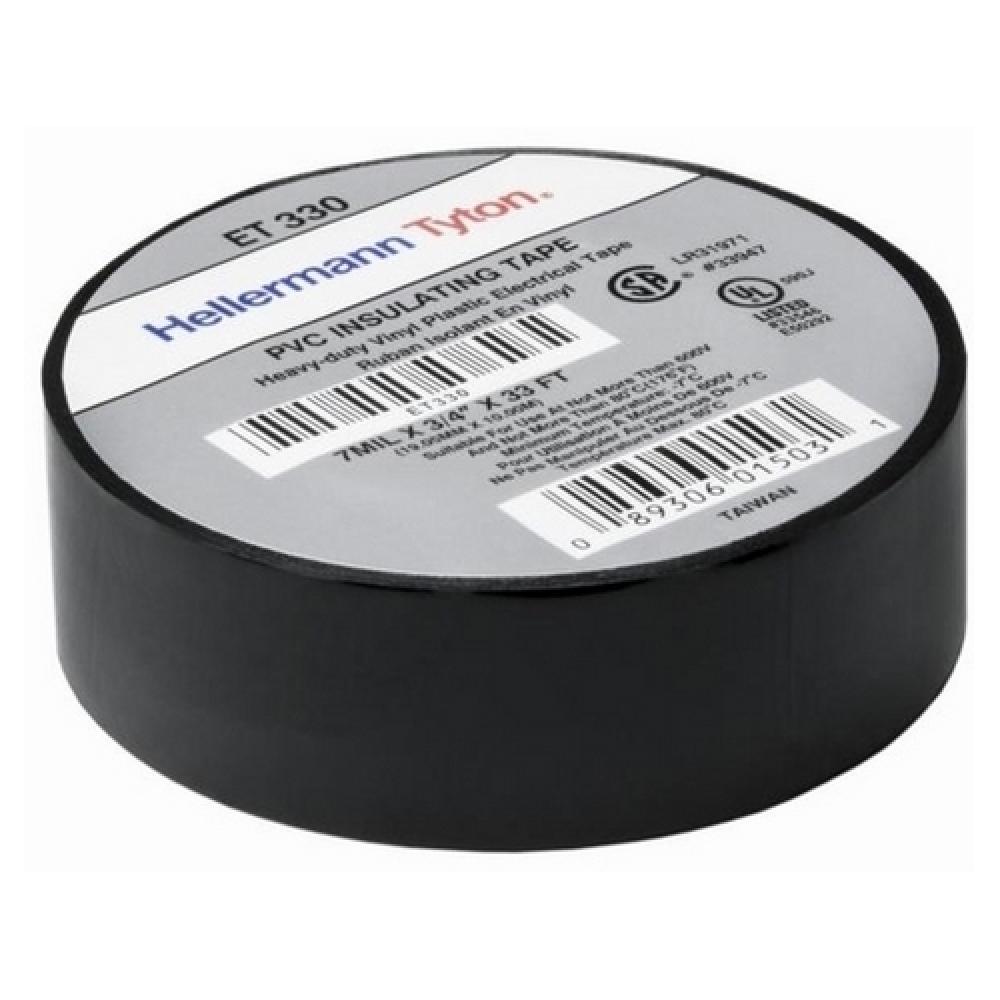 Electrical Tape, .75&#34; x 33&#39; Roll, 7.0 mil Thick, PVC, Black,