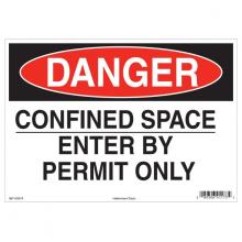 HellermannTyton 597-00094 - Danger Sign, 10" x 14", Confined Space Enter By Permit Only,