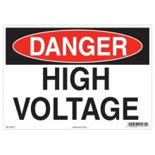 HellermannTyton 597-00092 - Danger Sign, 10" x 14", Danger High Voltage, Vinyl, Red, 25/