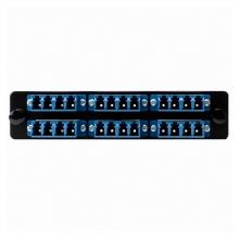 HellermannTyton FAP12DSMLC - Fiber Adapter Panel Preloaded with 6 Quad LC SM, Blue, 1/pkg