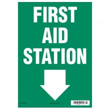 HellermannTyton 597-00085 - First Aid Sign, 7" x 10", First Aid Station, Vinyl, Green, 2