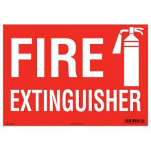 HellermannTyton 597-00083 - Fire Sign, 7" x 10", Fire Extinquisher, Vinyl, Red, 25/pkg