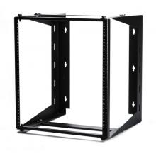 HellermannTyton T24PPR - Wall Mount Swing-Out Rack, 12U, 18.0" Depth, Steel, Black, 1