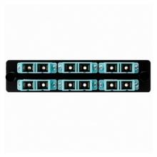 HellermannTyton VFAP6DMMQSCZ - Fiber Adapter Panel Preloaded with 6 Duplex SC MM, Aqua, 1/p