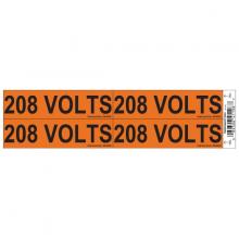 HellermannTyton 596-00932 - Voltage Marker, 1.125" x 4.25", 208 Volts, Vinyl, Orange, 4/