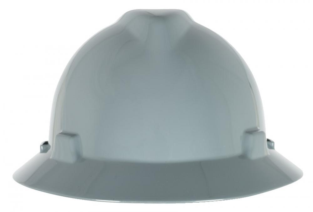 V-Gard Slotted Full-Brim Hat, Gray, w/1-Touch Suspension
