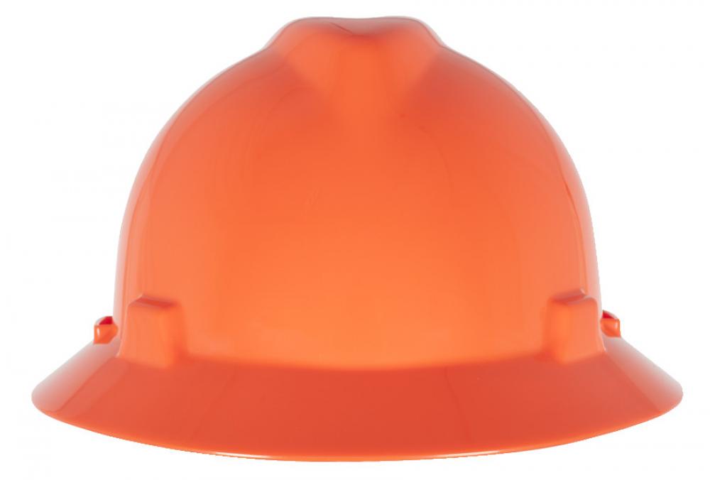 V-Gard Slotted Full-Brim Hat, Hi-Viz Orange, w/Fas-Trac III Suspension