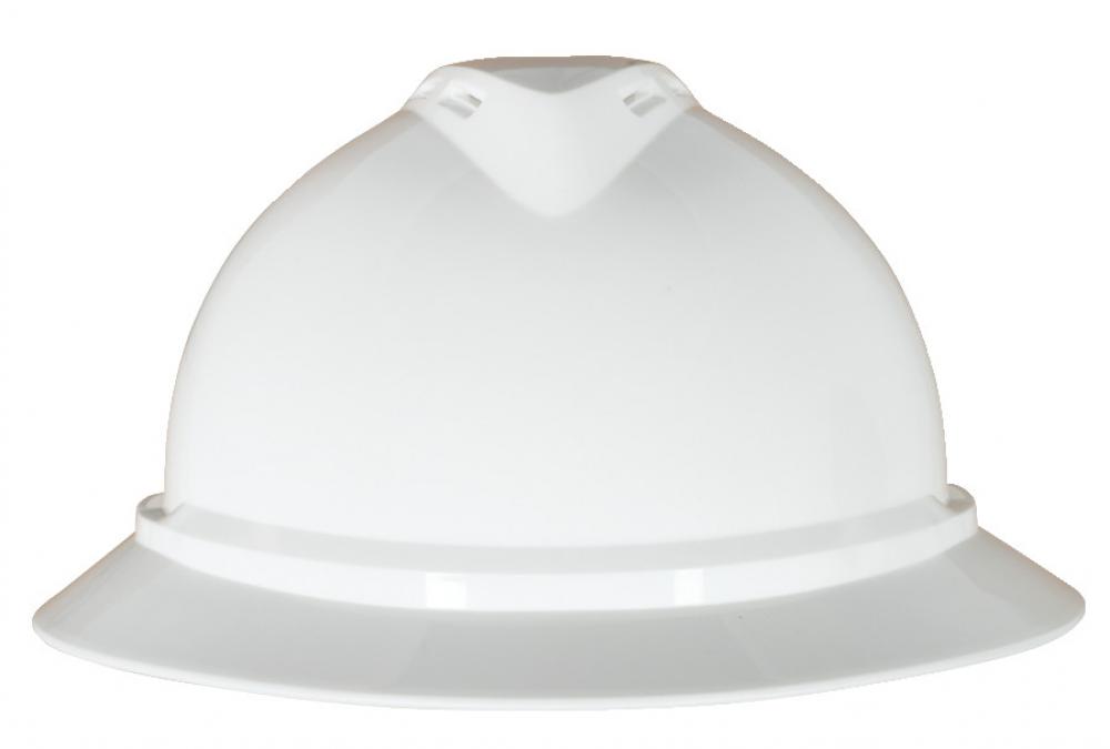 V-Gard 500 Hat, White Vented, 4-Point Fas-Trac III