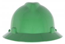 MSA Safety 10160926 - V-Gard GREEN Slotted Full Brim Helmet, Green, 4-Point Fas-Trac III