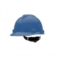 MSA Safety 477478 - V-Gard Slotted Cap, Blue, w/Fas-Trac III Suspension