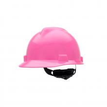 MSA Safety 10155230 - V-Gard Slotted Cap, Hot Pink, w/Fas-Trac III Suspension