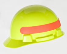 MSA Safety 10096141 - SmoothDome Protective Cap, Hi-Viz Yellow-Green w/Silver Stripe, 4-Point Fas-Trac