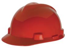 MSA Safety 463947 - V-Gard Slotted Cap, Red, w/Staz-On Suspension