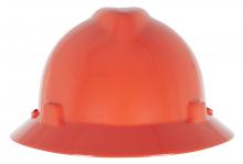 MSA Safety 496075 - V-Gard Slotted Full-Brim Hat, Orange, w/Fas-Trac III Suspension