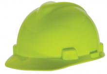 MSA Safety 10061514 - V-Gard Slotted Cap, Hi-Viz Yellow-Green, w/1-Touch Suspension