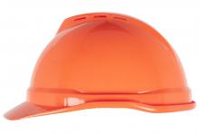 MSA Safety 10034035 - V-Gard 500 Cap, Hi-Viz Orange Vented, 6-Point Fas-Trac III